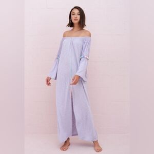 PITUSA * Stephanie Gottlieb Purple Rainbow Slit Pastel Gypsy Dress Size Petite